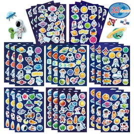 Space Stickers for Kids, 32 Sheets Solar System Stickers, Galaxy Stickers for Water Bottles, Outer Space Stickers, Solar System Party Favors, Make Our Planet Great, Outer Space Party Decorations