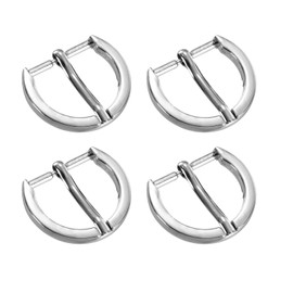 sourcing map Metal Roller Buckle, 4Pcs 0.63 Inch Single Prong Belt Buckle Semicircular Buckles for Leather Craft Accessories Belt, Silver