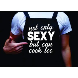 Dabbledown Not Only Sexy But Can Cook Too, Funny BBQ Apron for Men, Men’s Apron for Grilling Gifts for Men, Grilling Apron