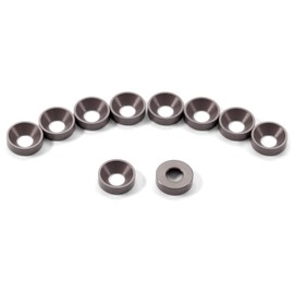 [10PCS] USA Made Anodized Aluminum Colored Finishing Washers - (Electric Gray) - (0.435in. Dia.) Flat Top - for KYDEX Holsters, Auto Trim, Art Projects, Home DIY