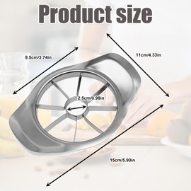 Stainless Steel Apple Cutter – Heavy-Duty Apple Slicer & Corer with 8 Sharp Blades, Ergonomic Handles – Quick & Easy Fruit Slicing for Apples, Pears & More