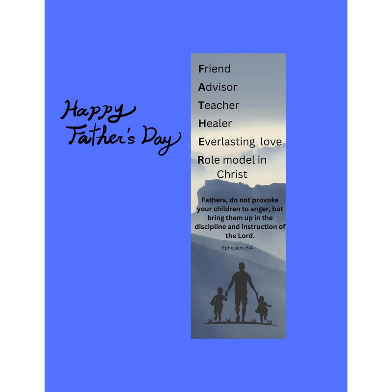 Father's Day Bookmarks, Father Acronym Bookmarks for Men and Fathers