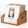 Vinyl Record Storage Crate, Solid Wood Rustic Record Box Holds