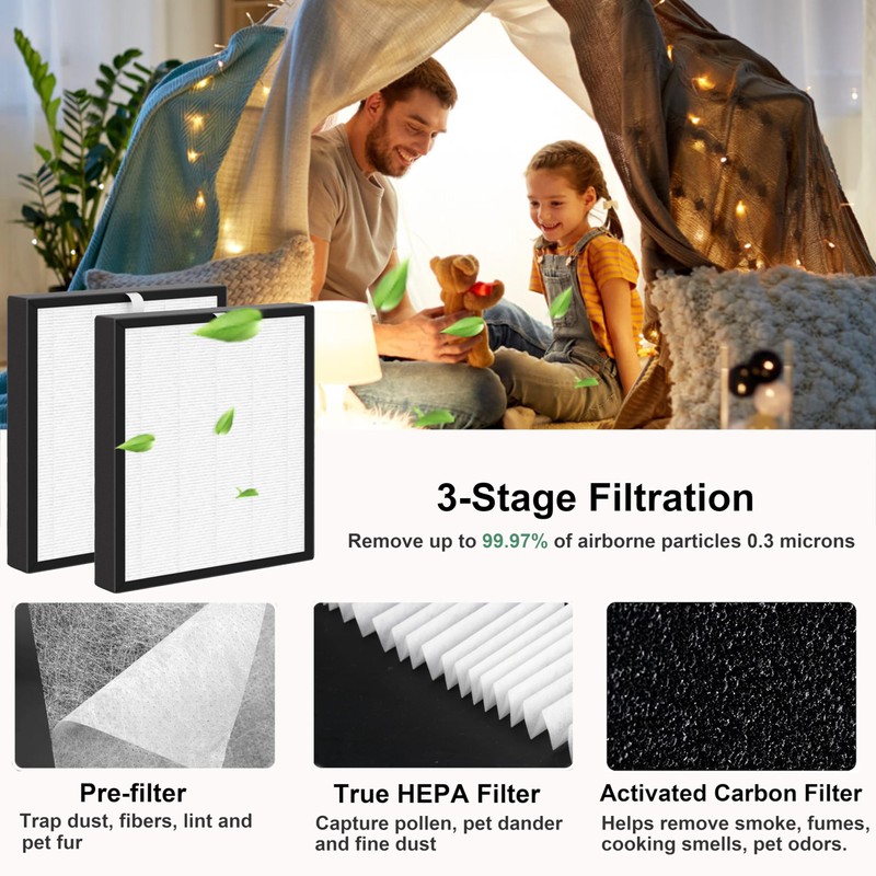 Skydiras TZ-K2 True HEPA Filter Replacement, Compatible with ToLife TZ-K2