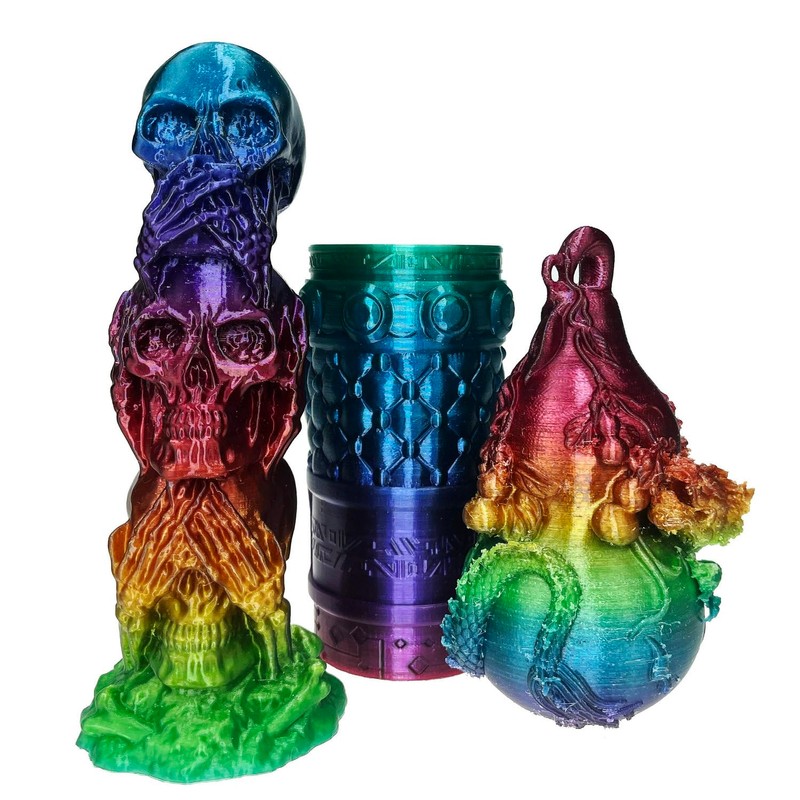 Stronghero3D PETG 3D Printer Filament 1.75mm,Multicolors,Translucent Rainbow,1kg(2.2lbs) Accuracy +/-0.05mm for