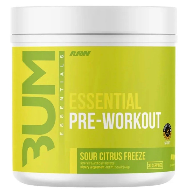 Raw Essential Pre-workout Powder sour citrus freeze