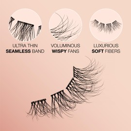 VLuxe Soft Luxe Faux Mink Lash Cluster, 12-16mm Seamless DIY Lash Extensions, Volume & Wispy Fans, Luxurious Soft Fibers, Ultra Comfort False Eyelashes with Lightweight Thin Band for Natural Blending