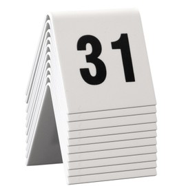 Securit Table Signs, Numbers 31-40, 4 x 4 x 5 cm (TN-31-40), TN-31-40-WT