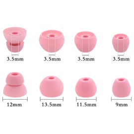 ALXCD Ear Tips for BeatsX in-Ear Headphone, 4 Pair SML & Double Flange Durable Soft Silicone Replacement Ear Bud Eartip, Fit for Beats by Dr. Dre BeatsX [4 Pair](Pink)