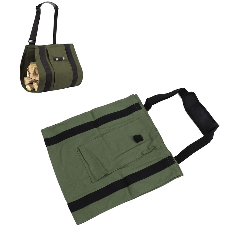 Firewood Carrier Antiwear Canvas Waterproof Durable Adjustable Strap Easy Loading