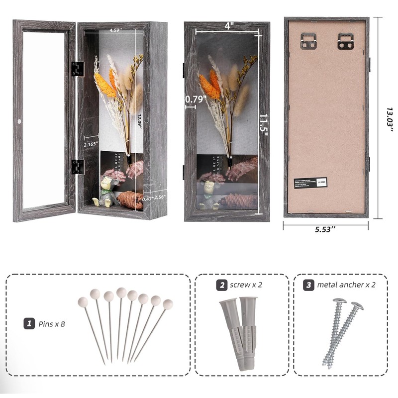 Muzilife 12.5x5 Shadow Box Picture Frame - 2.16" Interior Deep