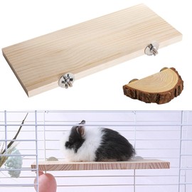 bangminda Platform for Pets Chinchilla Hamster 32 x 14 cm Extra Large Small Animal Platform Hamster Toy for Cage for Guinea Pigs Chinchilla Parrot (Rectangular)
