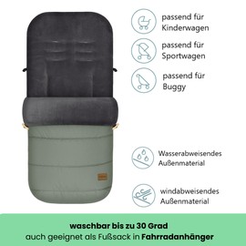 Fillikid Lanin Exclusive Winter Foot Muff | Warm Foot Muff for Prams, Sports Prams & Buggies with Non-Slip Protection | Cuddly Baby Foot Muff with Thermal Fleece | Children's Footmuff, Swaddling