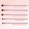 GUIGUDESN 5Pcs Pink Eyeshadow Brush Set, Premium Synthetic Bristles, Aluminum