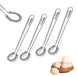 ZSRVAJ 4 Pcs Small Whisk mall Whisk, Mini Whisk, Small Whisk for Coffee, Small Hand Whisk Spring Coil Wire Whisk Blender for Milk Cream Sauce Honey Coffee Shakes Drinks Kitchen Baking Egg Whisk Tool