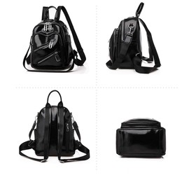 NACZHLOVELL Women's Mini Backpack, Stylish, PU Leather, Rucksack, Shoulder Bag, 3-Way Girls, Cute Mini Bag, For Work or School or Travel, Black