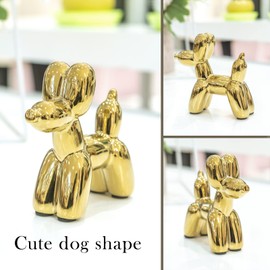 Notakia Notakia Cute Ceramics Balloon Dog Statue Crafts Living Room Desktop Decorations,Handmade Modern Small Ceramic Animal Statue Ornament Home Decor Accents