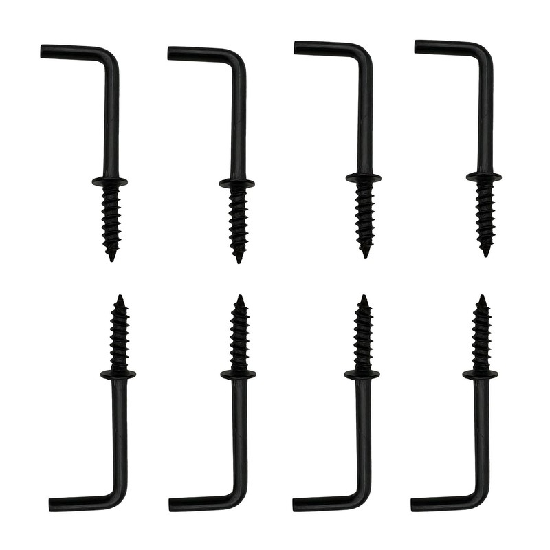 IDEALSV Black 1 Inch 1 Shape Screw Hooks L Shape