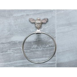 Brass bee Towel Ring - Solid brass bathroom towel rail holder - Wall mounted hand towel holder by Brass bee