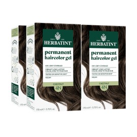 Herbatint Herbatint Permanent Hair Dye - 4N Chestnut - For Up To 100% Gray Coverage of Resistant Gray Hair - Ammonia-Free, Alcohol-Free & Vegan - Salon Influenced Hair color 5.75 fl oz (4 Pack)