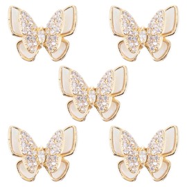 Healvian 5pcs Double Nail Art Decor Accessories for Manicure Unique Nail Patches Supplies for Personal and