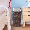 Trash Can with Lid, 2.6 Gallon Small Rattan Trash Can