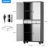 Aobabo Garage Storage Cabinet with Wheels, Metal Tool Storage Cabinet