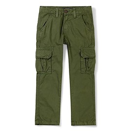 Mesinsefra Boys' Cargo Pants,Casual Outdoor Military Multi Pocket Combat Trousers 1 Green 180CM-13-14 Years