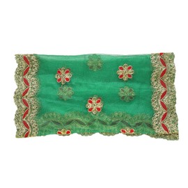 Decorative Chunari Netted Cloth Pooja Chunari (Size: 18 Inches x 38 Inches) Chunni Puja Indian Traditional Festival Housewarming Decoration MATA Ki Chunri for Statue Chowki Aasan Mat Posters Frame