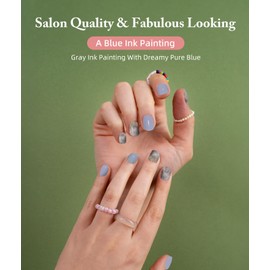 DUKASOU Tiras De Uñas De Gel Semicurado, 28 Piezas De Pegatinas De Gel Uv Para Uñas, Funciona Con Cualquier Lámpara De Uñas Uv, Envolturas De Gel De Bricolaje Para El Hogar, Incluye A