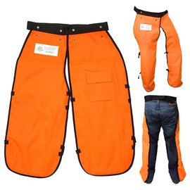 MGP SUPPLY Chainsaw Chaps For Men - Chain Saw Chaps For Men, Apron Style W/Pocket & Adjustable Belt, Safety Equipment (40in - Overall Length, Orange)