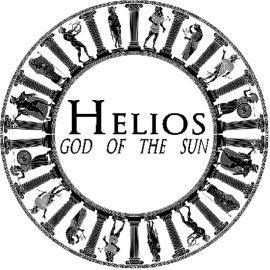 Kiwi Gifts Helios God of the Sun Greek Mythology - 3 Pack Circle Stickers 3 Inch
