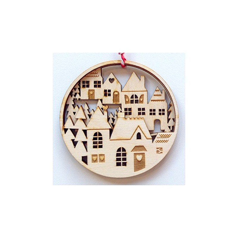 Spaceform Christmas Tree Wooden Decoration Layered Houses 2033