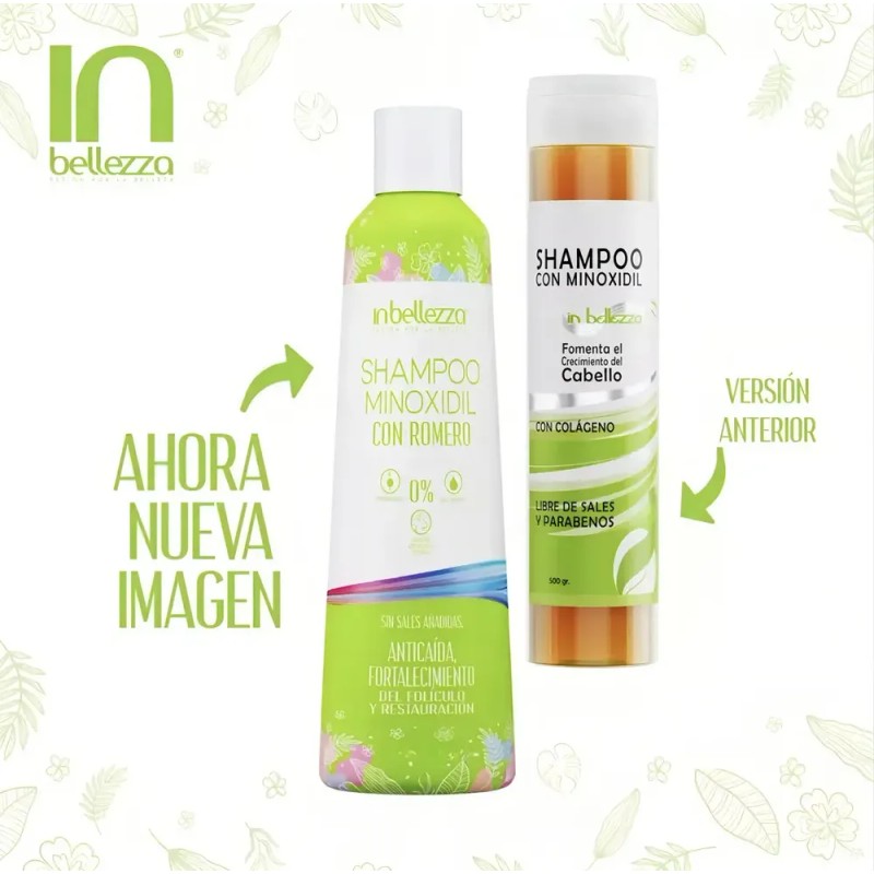 Kit De 6 Shampoo Crecimiento Cabello Anticaída Con Minoxi