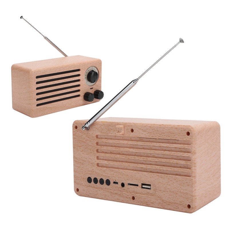 Retro Mini Bluetooth Speaker Bass Audio Stereo Subwoofer FM Radio