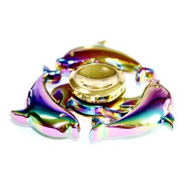 Metal Rainbow Dolphins Fidget Spinner, JUNAN fingertip Spinning tops EDC Hand Spinners Stress Reducer Toy Can Spin 3-6 Min Zinc alloy with High-Speed Bearing Fidget Finger Toys
