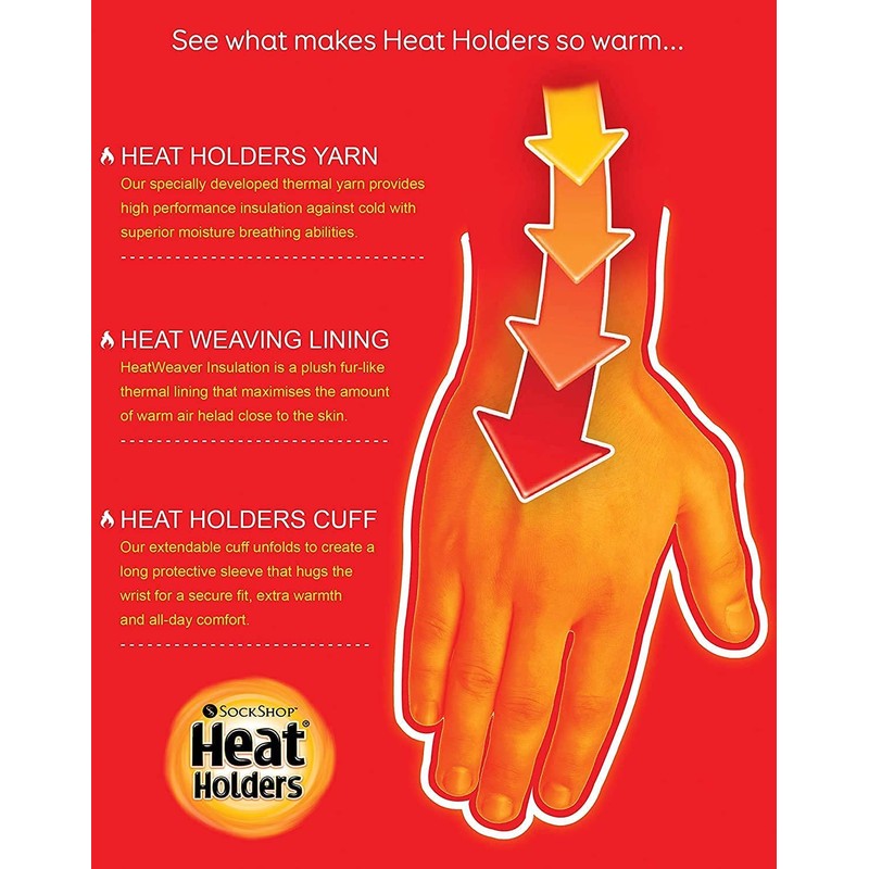 Heat Holders Men's Fingerless Gloves - One Size Fits Most