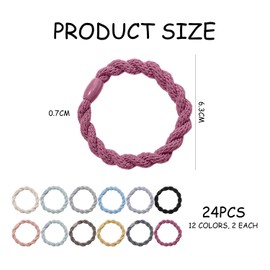 24 Pieces Of Braided Twist Hair Ties, Fashionable And Simple Hair Ties, Ponytail Hair Ties, Elastic Hair Ties, Hair Fixing Hair Ties, Hair Accessories