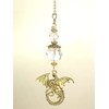 Golden Dragon with Clear Faceted Glass Ceiling Fan Pull