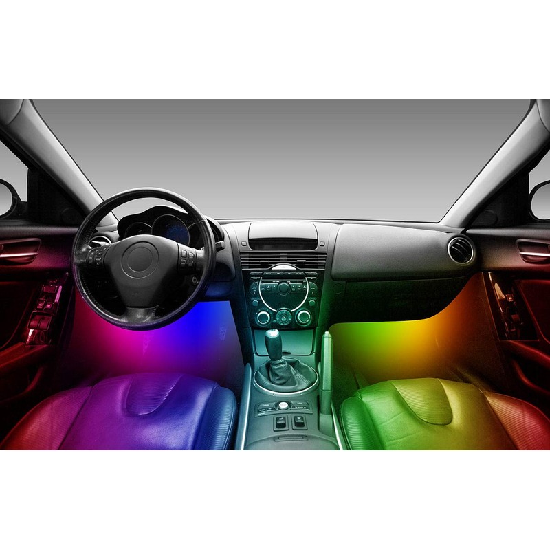 Lescars Car LED: Set of 4 Car LED RGB Strips