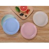 LuckyZone 7 Inches Small Unbreakable Wheat Straw Plates - Reusable