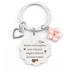 Hoosmoon Mum Keyring Gifts Mothers Day for from Daughter Mother Gift Presents Birthday Christmas Thanksgiving and Daughters Never Truly Part