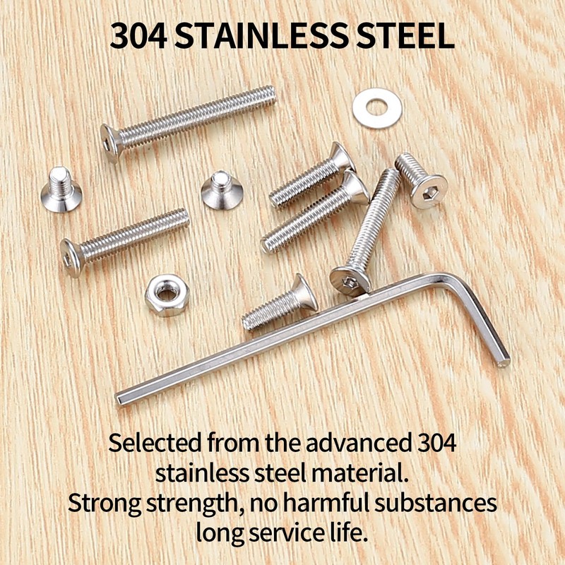1051 Pcs M3 Screws Set, Countersunk Bolts and Nuts Set,