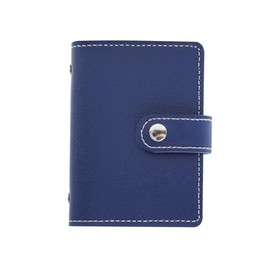 ULITU Card Case, Credit Card Case, Holds 24 Cards, Thin, Prevents Skimming, Mini Card File, PU Leather, Business Card, Credentials, Insurance Card, License, Cash Card, Point Card Holder, Navy, navy