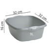 Plastic Bowl with Handle, Grey, 9 L, 32x32 cm, 290