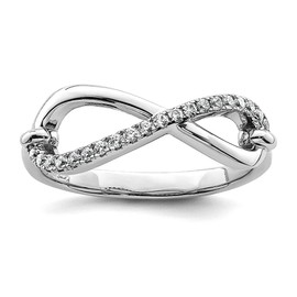 JewelryWeb 925 Sterling Silver Rhodium Plated Cubic Zirconia Polished Infinity Symbol Ring Size 8 Band Style-Ring for Women
