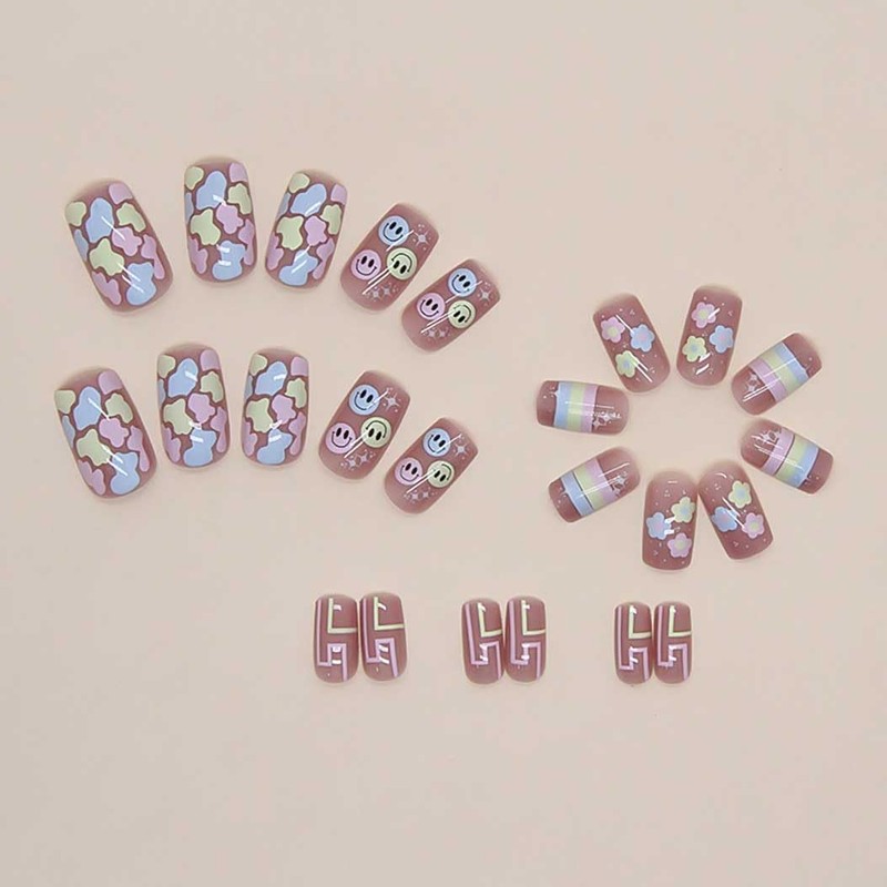 RikView Medium Length Press on Nails Square Acrylic Nails with