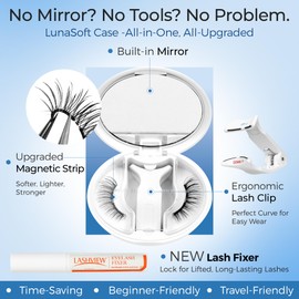 LASHVIEW Magnetic Eyelashes with Applicator Upgrade Soft Magnetic Eyelashes Natural Look Reusable No Glue or Eyeliner Needed Easy to Wear and Remove (RC25)