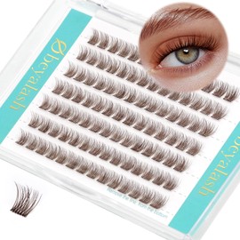 Obeyalash Wimpern Cluster Braun D Curl 8mm 84pcs Individuelle Braune Wimpern Extensions Natürlich Wimpernverlängerung Lashes Cluster DIY zu Hause (SNR013-Brown-8mm)