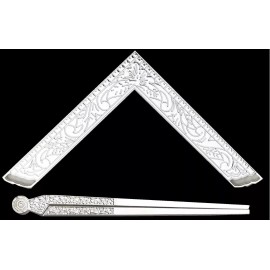 Masonic Lodge Ceremonial Accessories LARGE Square & Compass 6" For Bible SILVER